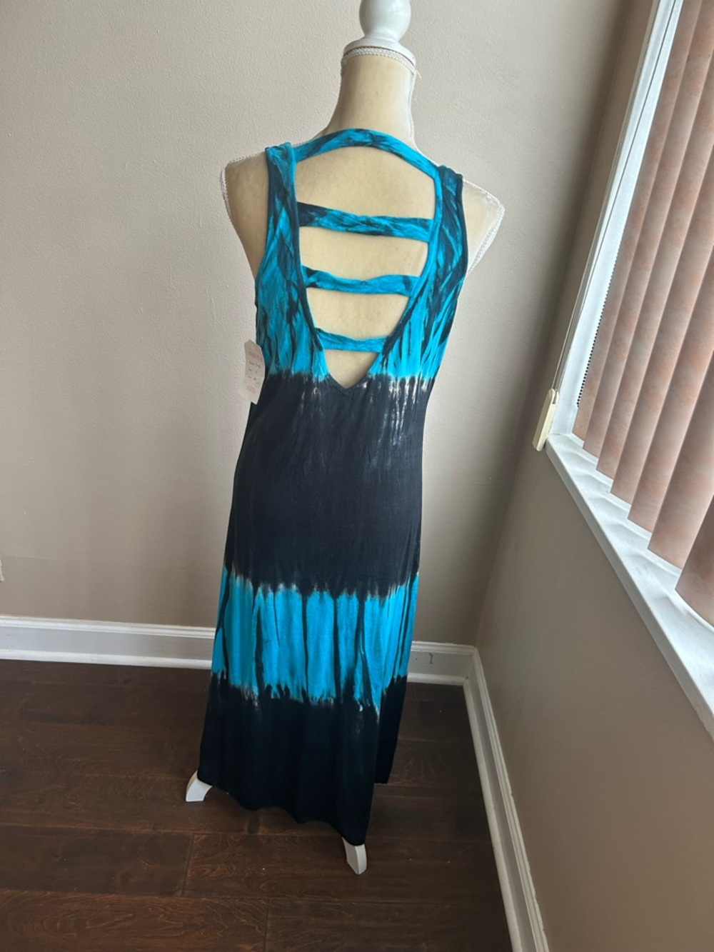 Nolita NYC New Womens Tye Dye hi low Summer Dress Sz M Blue 4125 - Picture 4 of 4